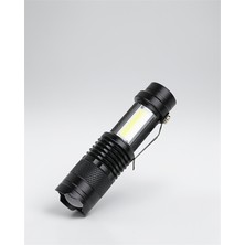 Azrlya Şarjlı LED El Feneri - 14500 Pil Dahil, 4 Işık Modu, Mini Boy