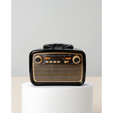 Azrlya Müzik Kutusu Bluetooth Bağlantılı El Fenerli Nostaljik Tasarım Radyo