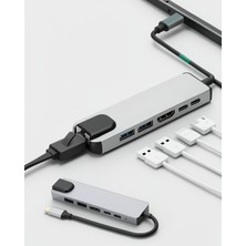 Azrlya USB Type-C Hub Dönüştürücü Çevirici Çoklayıcı Macbook Çevirici 8 Portlu