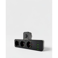 Azrlya Anahtarlı Çoklu Priz 3 USB 1 Type-C Hızlı Şarj Destekli