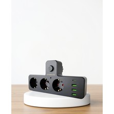 Azrlya 7 Portlu Çoklu Priz USB ve Type-C Girişli Akıllı Güç Ünitesi