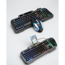 Azrlya Rgb Işıklı Gaming Oyuncu Klavye Q Klavye Mouse Hediyeli