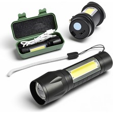 Azrlya LED Lamba El Feneri Küçük Taşınabilir USB Şarjlı Acil Durum Lambası