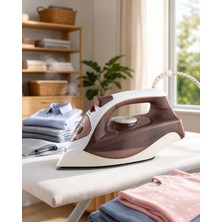 Azrlya Buharlı Ütü 2200W Kireç Önleyici Self Clean Damlatmaz Kahverengi