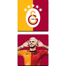 Galatasaray Mauro Icardi Ahşap Bardak Altlığı (2'li Set) - Lisanslı Orijinal