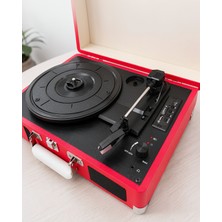 Azrlya Bluetooth Bağlantılı Portatif Pikap 33 45 78 Devir Dahili Hoparlör ve Şarj Edilebilir Pil