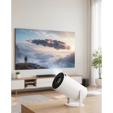 Azrlya 4K Uyumlu 130 Inç Full Hd Projeksiyon Cihazı ve Kablosuz Aktarım Özelliği