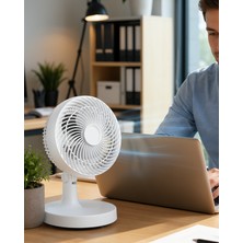 Azrlya Kompakt Mini Fan Otomatik Salınımlı Sessiz Masaüstü Vantilatör