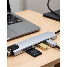 Azrlya USB C Çoklu Port Adaptör HDMI USB Ethernet Sd Kart Hub
