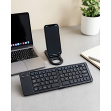 Azrlya Bluetooth Katlanabilir Klavye Usb-C Şarjlı 3 Cihaz Bağlantılı Taşınabilir Klavye