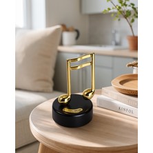 Azrlya Altın Nota Figürlü Dönen Müzik Kutusu Dekoratif Music Box Yeni Nesil