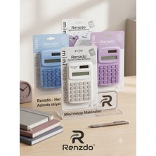 Renzdo Mini Hesap Makinesi 8 Haneli Cep Boy - Pratik ve Şık Tasarım (3 Renk Seçeneği)