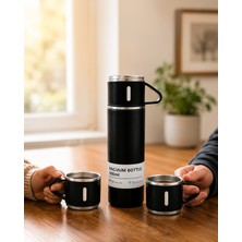Azrlya 500 ml Isı Korumalı Çelik Termos ve Bardak Seti | Silikon Tabanlı, Şık ve Pratik