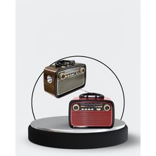 Azrlya Nostaljik Radyo Görünümlü Bluetooth Hoparlör – Fm/am Yayın, Kablosuz Bağlantı, Şarj Edilebilir