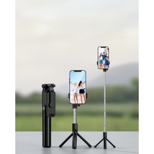 Azrlya Selfie Çubuğu Tripod Kumandalı Telefon Tutucu Siyah