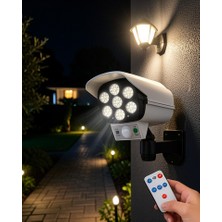 Azrlya 77 Led'li Güneş Enerjili Güvenlik Lambası ve Kukla Kamera – Hareket Sensörlü, 2400MAH Pilli