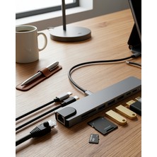 Azrlya Type C Çoklu Port Hub 8 Port USB HDMI Sd Kart Ethernet Adaptör