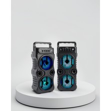 Azrlya 1200 Mah Şarjlı LED Işıklı Bluetooth Hoparlör – Fm Radyolu, Hafıza Kart Destekli
