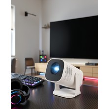 Azrlya Şarjlı Projeksiyon Oyun Sinema Projektörü 4K Hd Görüntü Kaliteli Yeni Nesil