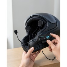 Azrlya BT22 Kask Içi Bluetooth Kulaklık Hızlı Eşleşme ve Gürültü Önleyici Mikrofon Yeni Nesil