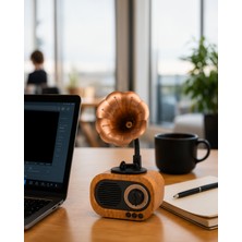 Azrlya Kablosuz Retro Radyo Hoparlör 5W Güçlü Ses USB Hafıza Kart Destekli Yeni Nesil