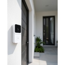 Azrlya Kablosuz Beyaz Akıllı Kapı Zili Wi-Fi Bağlantılı Hd Kameralı Ev Güvenlik Sistemi