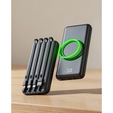 Azrlya Wireless Powerbank 10000 Mah LED Ekranlı Dahili Kablolu Hızlı Şarj