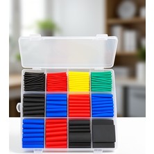 Azrlya 560 Parça Kablo Izolasyon Makaron Seti 12 Ölçü 5 Renk Heat Shrink Tube Organizer Kutulu