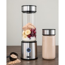 Azrlya Çift Hazneli Cam Blender USB Şarjlı Smoothie ve Buz Kırıcı Blender