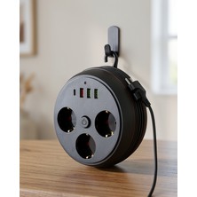 Azrlya Güvenli Çoklu Priz 3 Priz 3 USB 1 Type C Termal Koruma Uzun Kablo