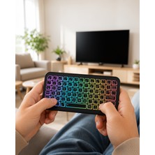Azrlya Kompakt Siyah Rgb Işıklı Bluetooth Mini Klavye