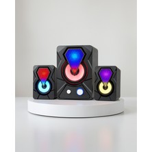 Azrlya Rgb LED Aydınlatmalı Bilgisayar Oyun Hoparlör Sistemi