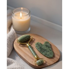 Azrlya 2 Parça Jade Stone Cilt Bakım Seti Şişkinlik Karşıtı Yüz Masajı