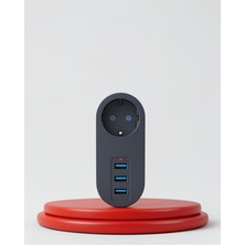 Azrlya Akım Korumalı Usb’li Priz – Güçlü 2500W, Isı ve Çocuk Koruması