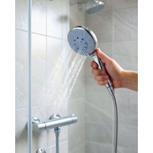Azrlya Spiral Hortumlu 4 Kademeli El Duşu Seti Duvar Askılı Banyo Duş Başlığı