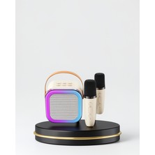 Azrlya Bluetooth Karaoke Hoparlör Renkli LED Işıklı ve Type-C Şarjlı