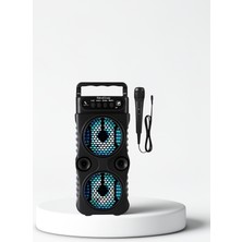 Azrlya Bluetooth Bağlantılı LED Işıklı Taşınabilir Hoparlör – 1200 Mah Şarjlı, Fm Radyolu
