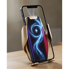 Azrlya Otomatik Açılan Araç Telefon Tutucu Kablosuz Şarj ve Tek Elle Kullanım