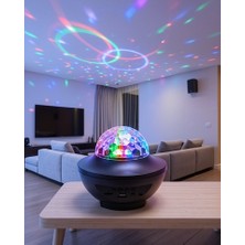Azrlya Rgb Bluetooth Disko Lambası Dahili Hoparlörlü Müzikli Parti Işığı USB ve Tf Kartlı