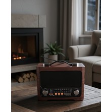 Azrlya Taşınabilir Şömine Efektli Bluetooth Hoparlör Fm Radyo LED Işıklı Müzik Çalar