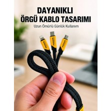 Marsilyan USB 3'ü 1 Arada Şarj Kablosu 240W Pd Destekli Çoklu Şarj Kablosu