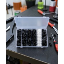 Azrlya Profesyonel Oto Klips Tamir Seti 6 Farklı Model Plastik Sabitleme Pimi Organizer Kutulu