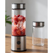 Azrlya USB Type C Şarjlı Cam Blender 6 Bıçaklı Smoothie ve Shake Blender