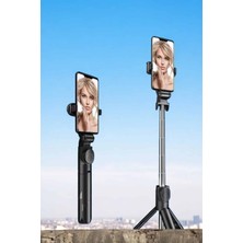 Azrlya Tripod Kablosuz Bluetooth Bağlantılı Selfie Çubuğu 360 Derece Dönebilen
