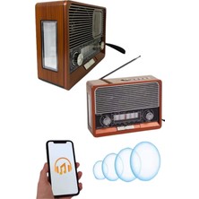 Azrlya Saatli Fenerli Bluetooth Nostaljik Radyo Aux Sd USB Girişli Bluetooth Hoparlör