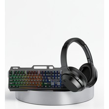 Azrlya Işıklı Oyuncu Klavye Mouse ve Bluetooth Kulaklık Seti Türkçe Q USB
