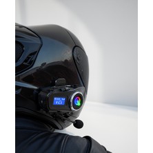 Azrlya LCD Ekranlı Bluetooth Kask Kulaklığı Fm Radyo ve Sd Kart Girişli