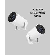 Azrlya 4K Destekli Full Hd Projeksiyon Cihazı – 130 Inç Geniş Ekran, Wifi ve HDMI Bağlantılı