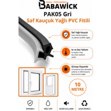Babawick PAK05 Profesyonel Yağlı Saf Kauçuk Pvc Kapı Pencere Fitili Siyah-Gri Izolasyon Contası