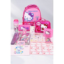 x Dekomus "candy Kitty Collection" Hello Kitty Lisanslı Full Kırtasiye Seti Ortopedik Ilkokul,beslenme ve Kalem Çantası,matara,beslenme Kabı Seti